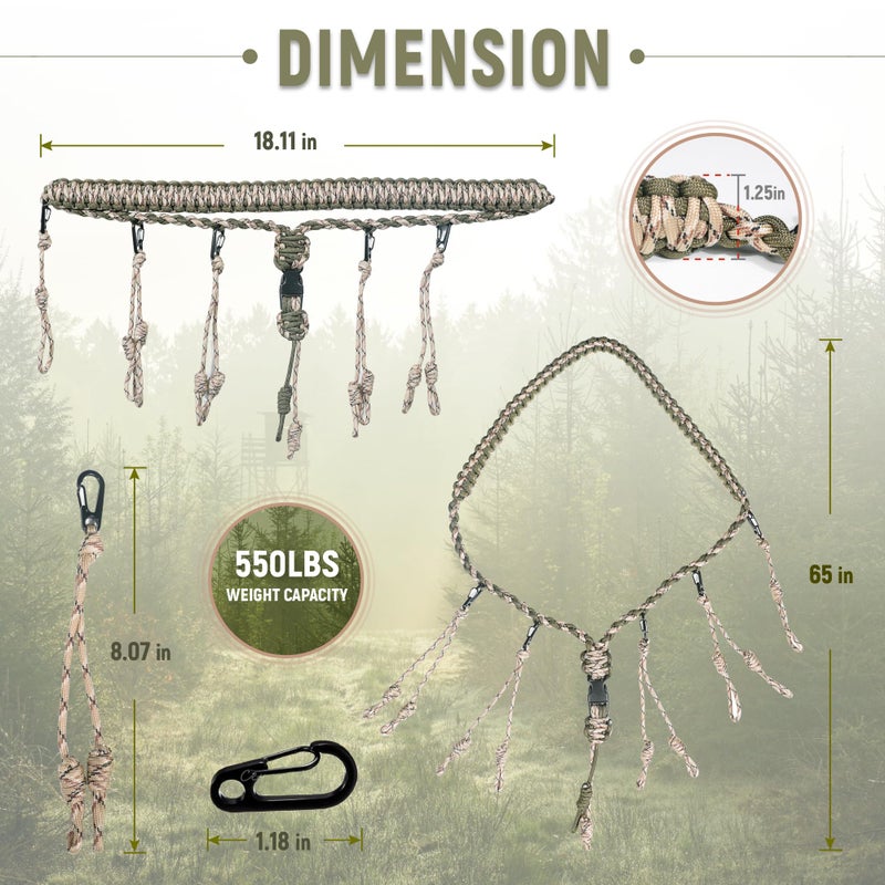 GLORYFIRE Duck Call Lanyard with Removable Drops Secures 5 Call Premium Military Grade Real Nylon Game Call Lanyard Hand Braided Camo 550LB Paracord Goose Calls for Hunting Predator Ducks Dog Whistle - Image 5